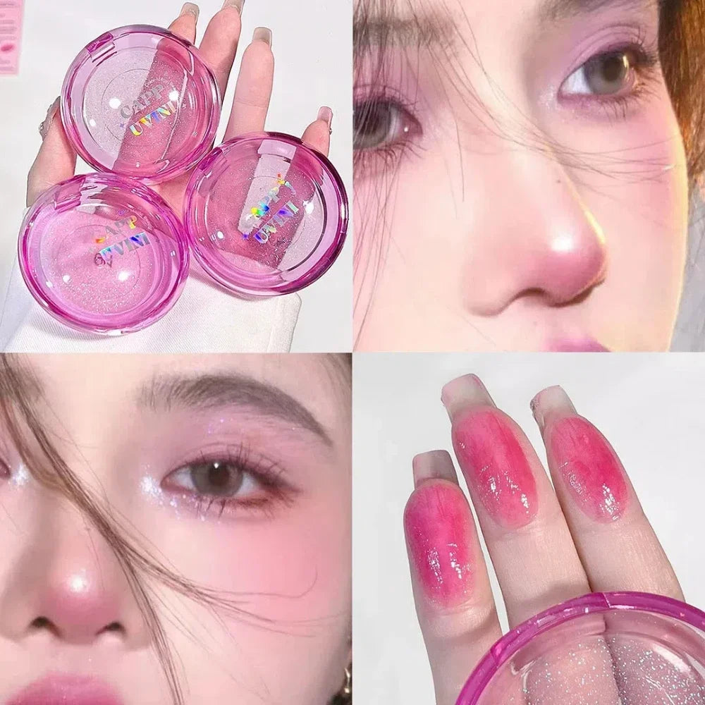 Crystal Jelly Color-Changing Blush Palette | Glitter Cheek Rouge