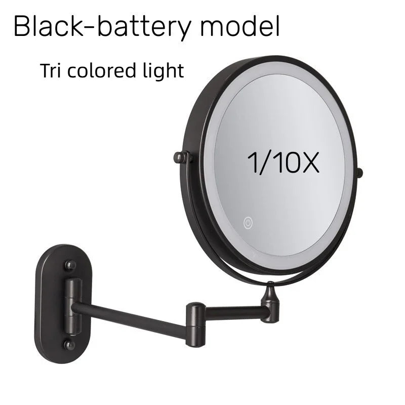 Wall Mounted LED Makeup Mirror 8" | 10x Magnifying Touch Dimmer