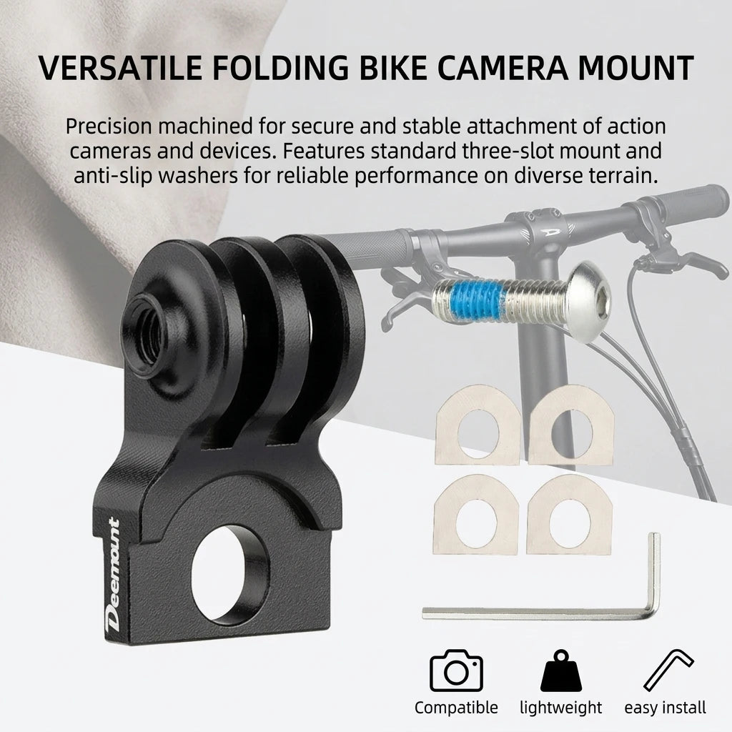 Brompton-Folding Bike GoPro Seatpost Mount Garmin-Compatible Bracket Aluminum Alloy Universal Accessory Peaceful Pleasures Health and Wellness