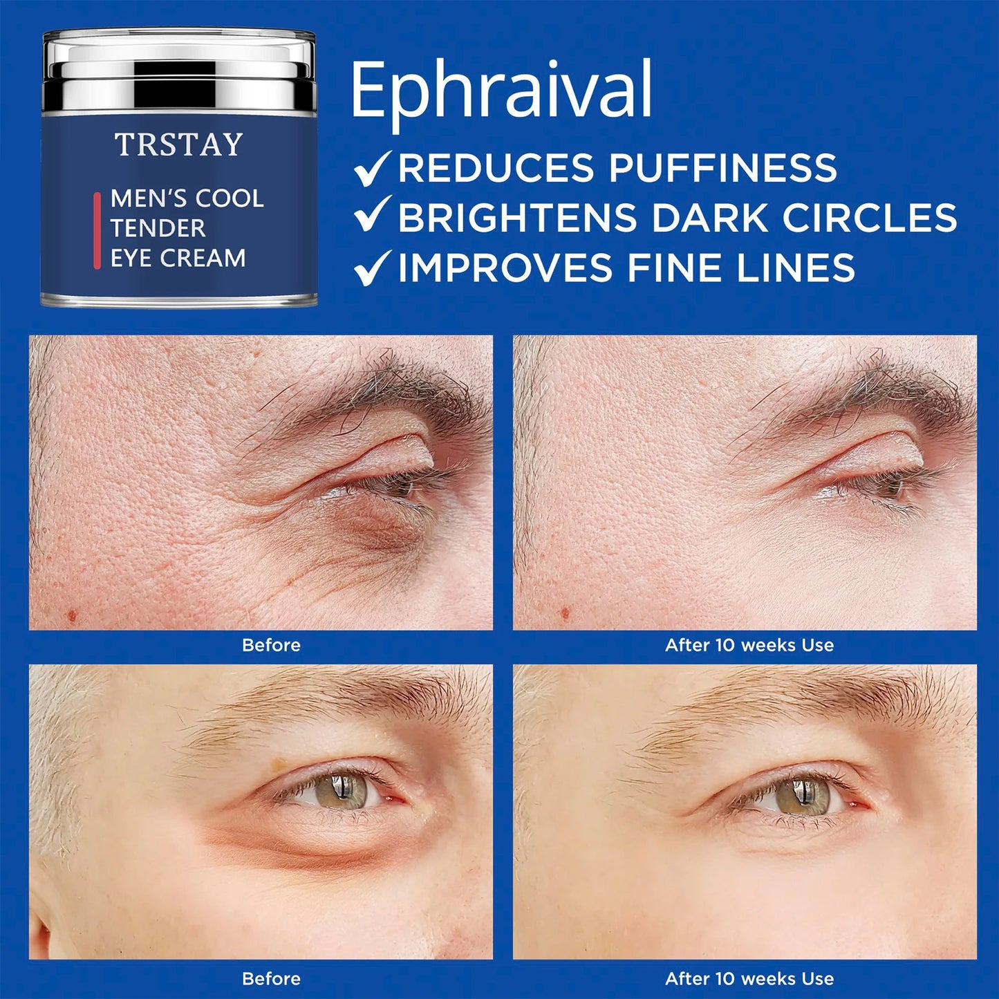 Men's Eye Cream, Eye Cream for Dark Circles and Puffiness, Anti-aging Caffeine Eye Cream for Men, Peaceful Pleasures Health and Wellness