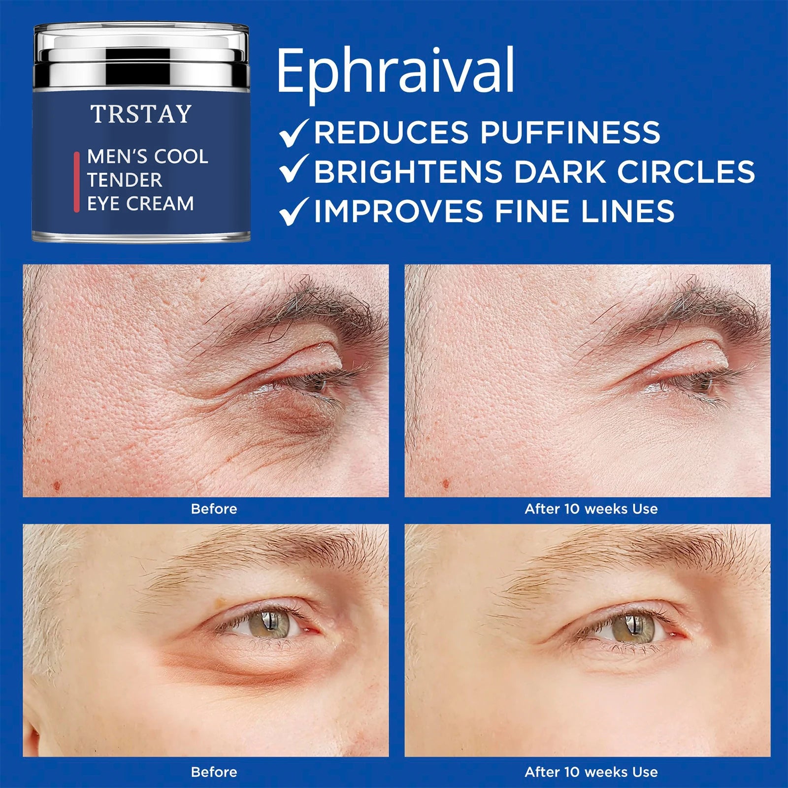 Men's Eye Cream, Eye Cream for Dark Circles and Puffiness, Anti-aging Caffeine Eye Cream for Men, Peaceful Pleasures Health and Wellness