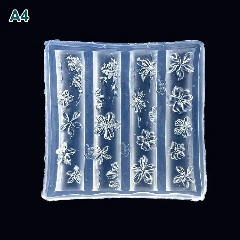 3D Silicone Nail Art Mold – Butterfly & Flower DIY Template