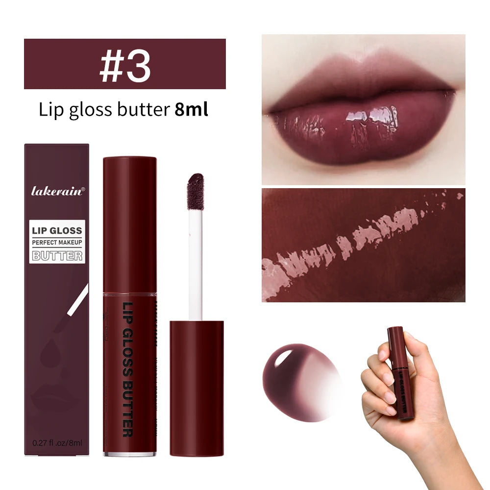 8ml Butter Non-stick Cup Gloss Lip Gloss Moisturizing Mirror Lip Gloss Lasting Color Lip glaze Dye Lip Liquid Makeup For Women Peaceful Pleasures Health and Wellness 3