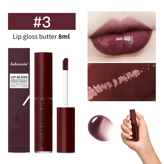 8ml Butter Non-stick Cup Gloss Lip Gloss Moisturizing Mirror Lip Gloss Lasting Color Lip glaze Dye Lip Liquid Makeup For Women Peaceful Pleasures Health and Wellness 3