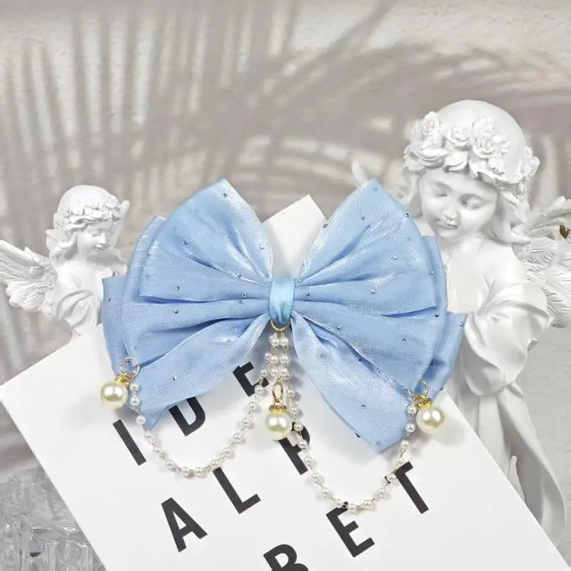Rhinestone Bow Hair Clip for Girls – Princess Party Accessory