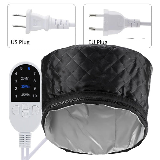 Hair Steamer Cap for Deep Conditioning, Electric Heating Thermal Hat with 10 Heat Levels 3 Timers, Home Spa Care Bonnet Peaceful Pleasures Health and Wellness