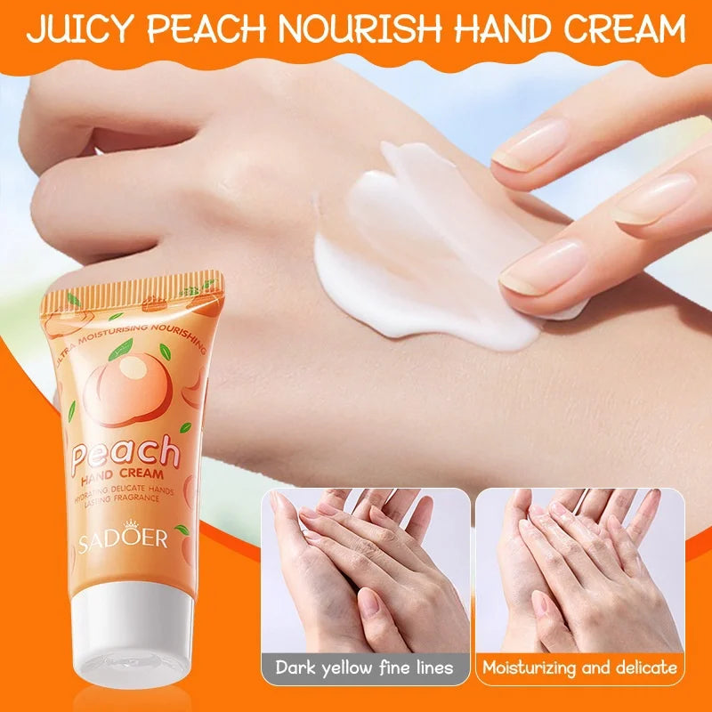 SADOER Peach Hand Cream & Lip Balm Set – Daily Moisture