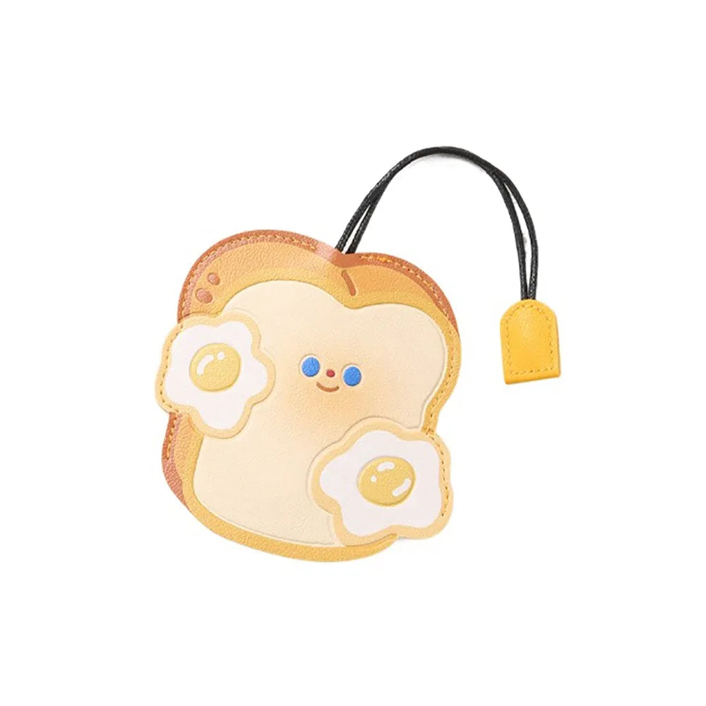 Creative Open Close Key Bag Pull Out Cartoon Cute Large Capacity Drawstring Universal Electric Vehicle Car Key Holder Daily Use Peaceful Pleasures Health and Wellness Toast