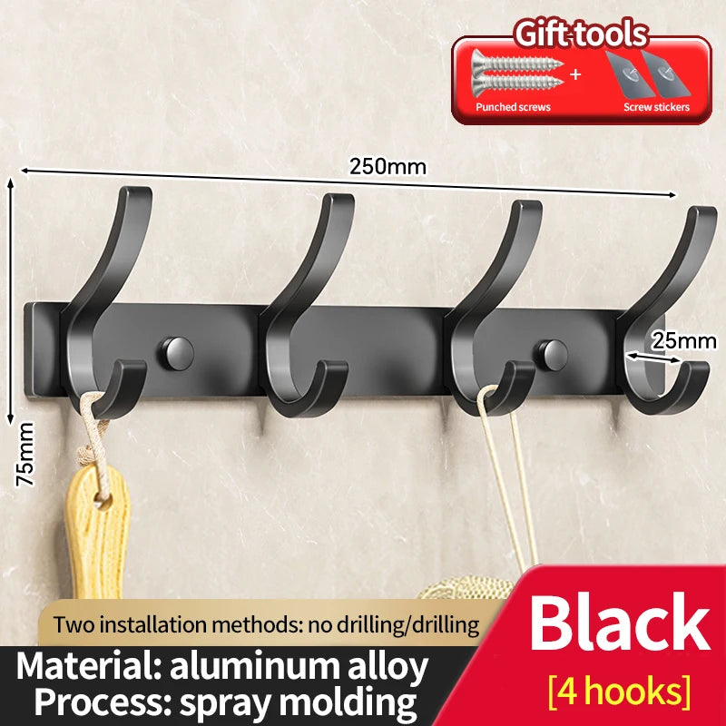 No-Drill 6-Hook Wall Hanger | Coat & Clothes Organizer