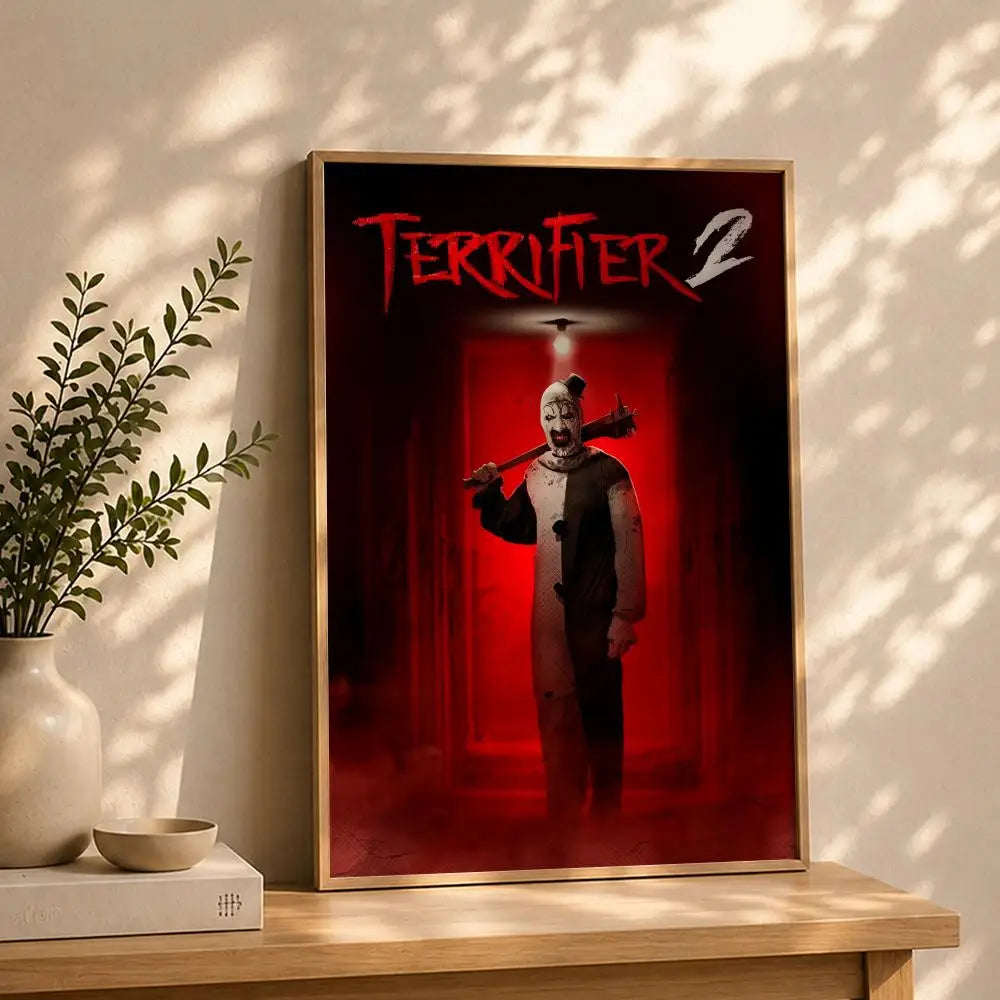 Terrifier Movie Poster HD Self-Adhesive Waterproof Wall Art Movie Wall Poster Peaceful Pleasures Health and Wellness White8 40X50cmNoframe