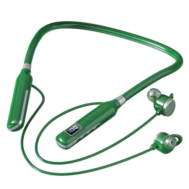 Wireless Headphones Bluetooth 5.3 Neckband Earphones Magnetic Sports BT7 Waterproof Earbuds Headset With Mic SD Card Mode Peaceful Pleasures Health and Wellness Green