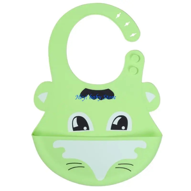 Baby Silicone Bib with Pocket – Waterproof Cartoon Feeding Bib