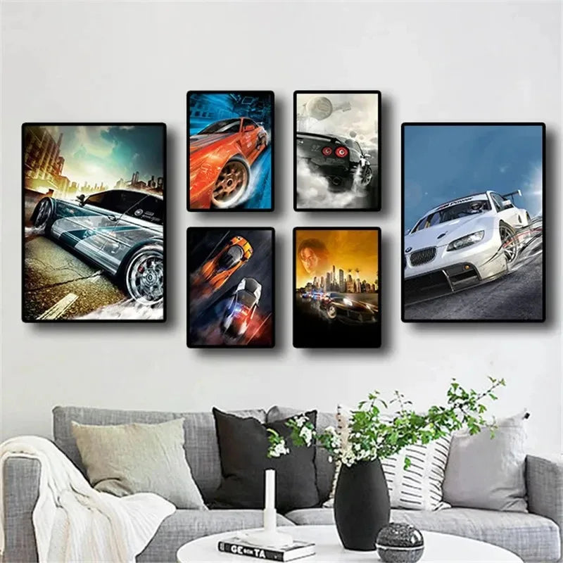 Rally Need for Speed Art Posters Canvas Painting Wall Prints Pictures Living Room Home Decor Vintage World Famous Racing Car Peaceful Pleasures Health and Wellness