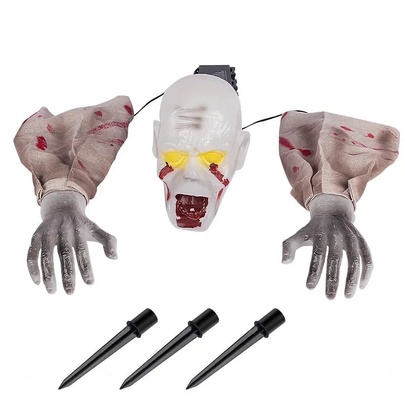 Halloween Glowing Skeleton Ground Plug Decoration | Warm Light