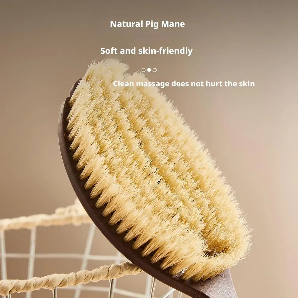 Long Handle Back Scrubber with Natural Coconut Bristles – Dry Brushing, Exfoliation & Circulation Body Brush Peaceful Pleasures Health and Wellness