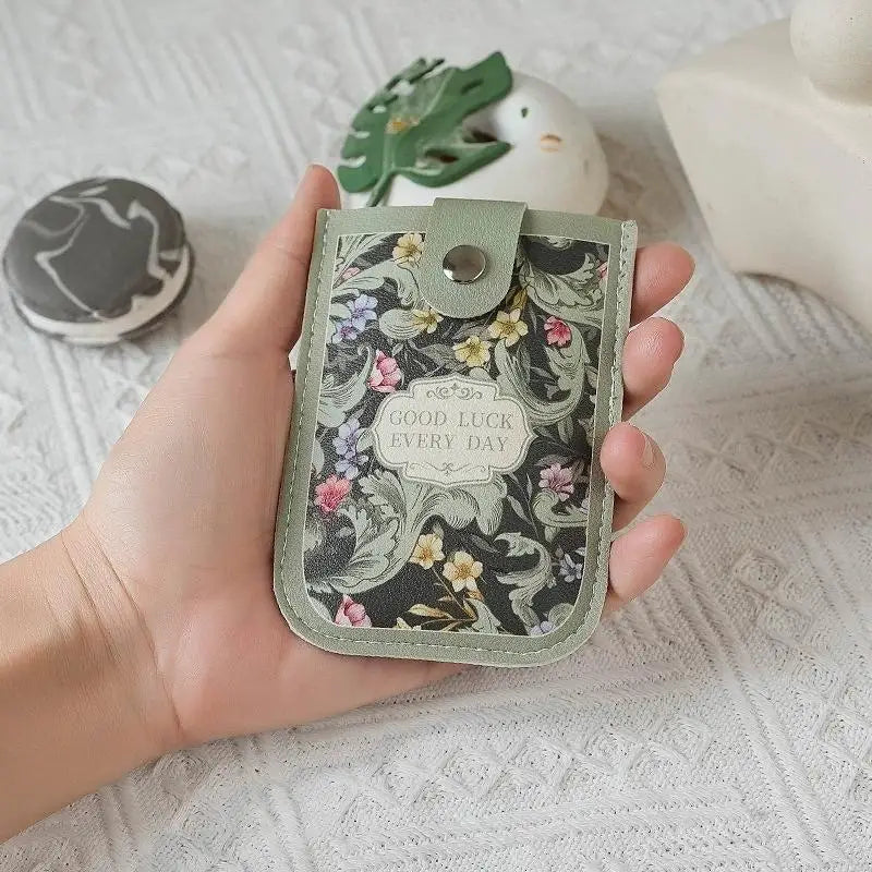Slim Floral Pull-Out Card Holder Wallet – 5 Slots for Women