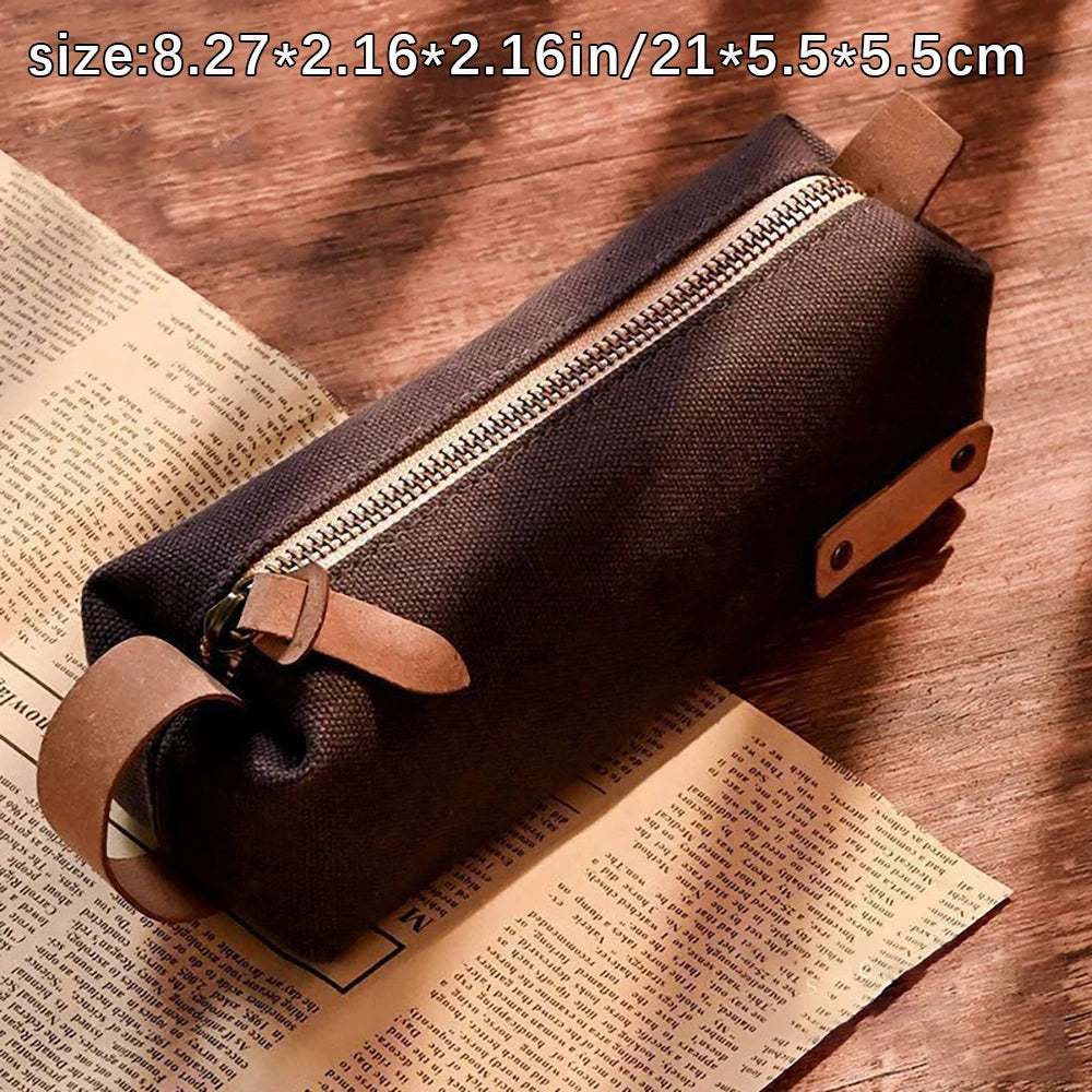 Handheld Student Portable Zipper Pencil Case Japanese Storage Bag