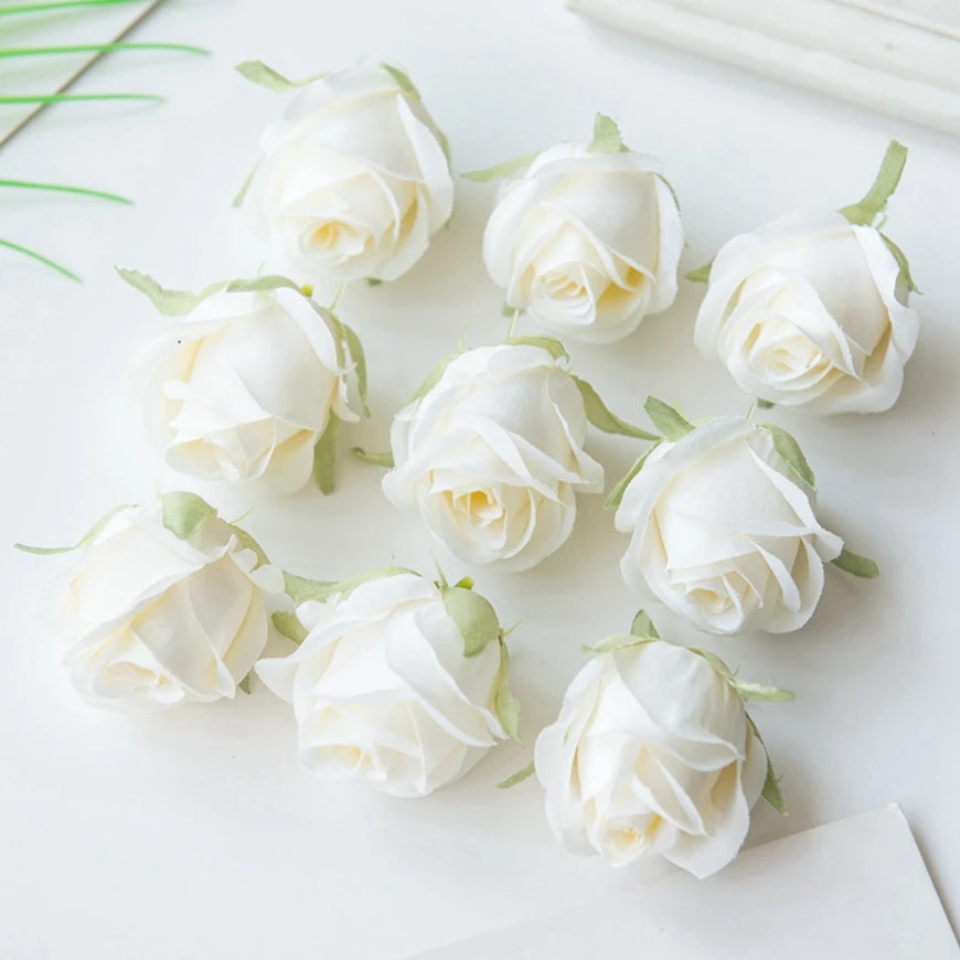 Silk Rose Heads Artificial Flowers 50/100pcs – Wedding & Décor