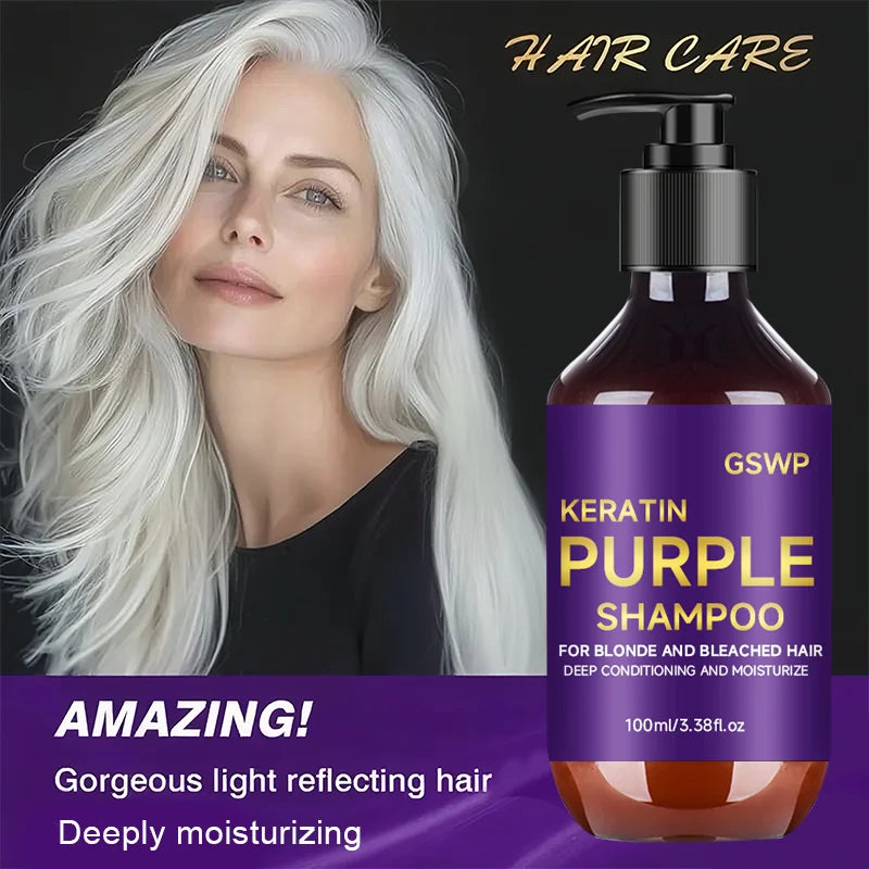 GSWP Purple Shampoo and Conditioner Set cleanses and deeply moisturizes hair, suitable for blonde, gray, and silver hair.200g Peaceful Pleasures Health and Wellness