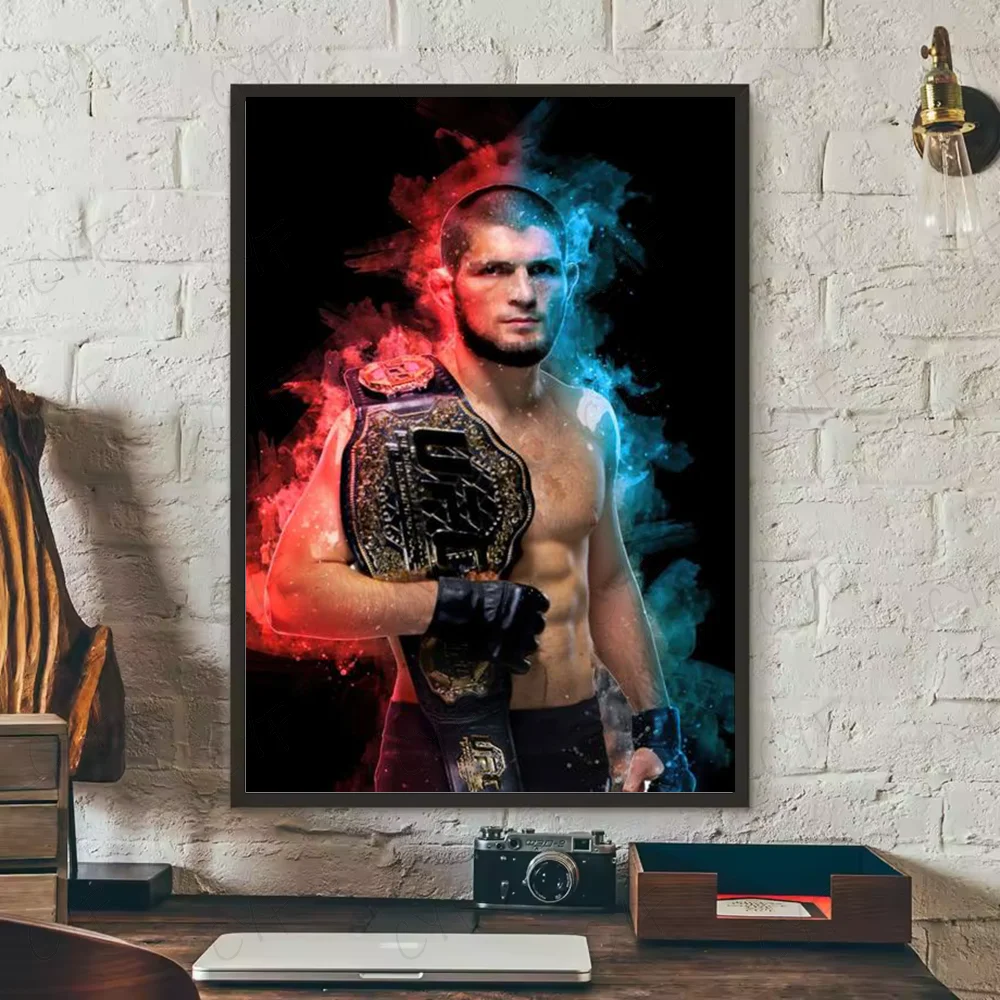 Khabib Nurmagomedov UFC Poster – HD Waterproof PVC Wall Art Sports Wall Poster Peaceful Pleasures Health and Wellness z11 15X20cmNoframe