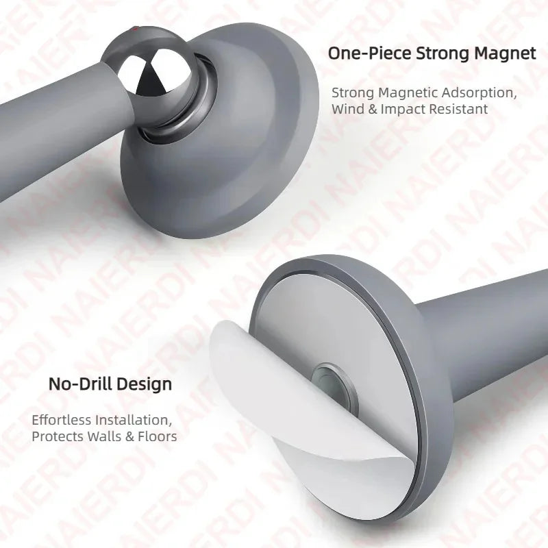 No-Drill Magnetic Silicone Door Stop | Silent Floor Stopper