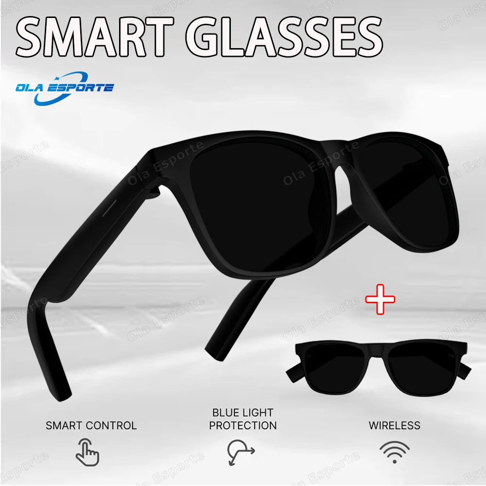 AI Bluetooth Smart Sunglasses UV Music Voice Control 5.3