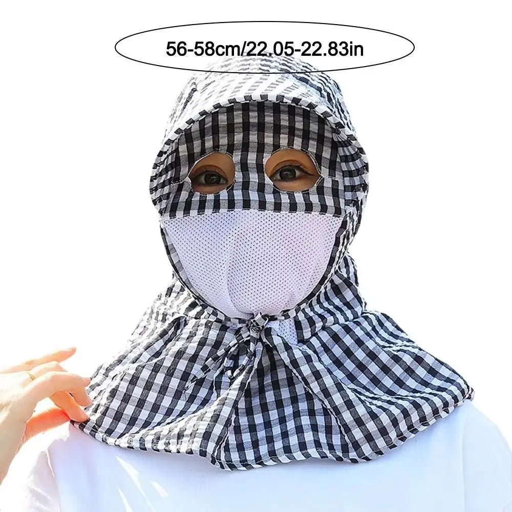 Wide Brim UV Sun Hat – Breathable Mesh Face & Neck Cover