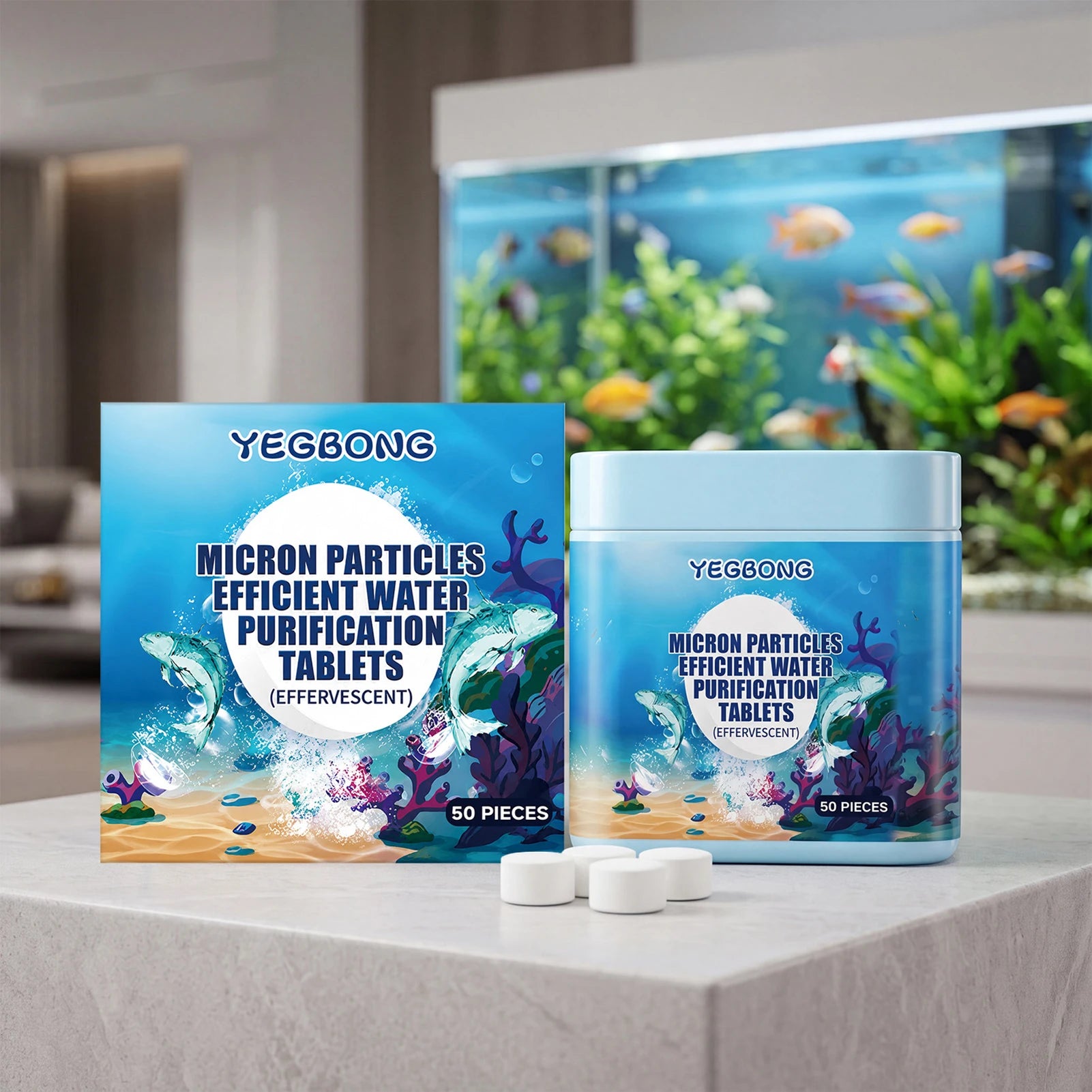 Aquarium Water Purifier Tablets For Cloudy Water,Fish Tank Water Clarifier,Daily Household Fish Tank Water Quality Care Tablets Peaceful Pleasures Health and Wellness