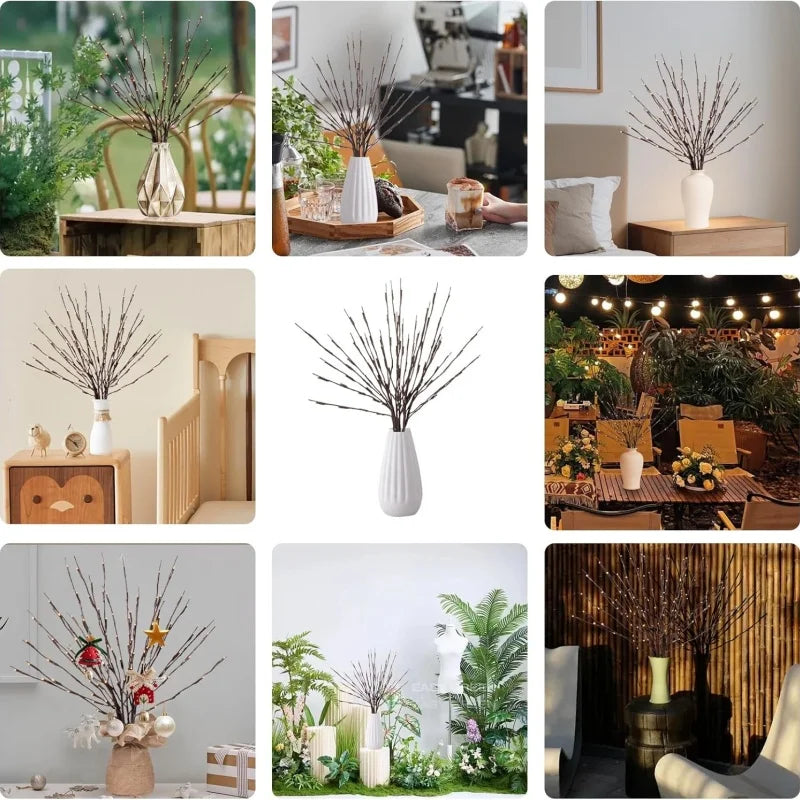 LED Tree Branch Fairy String Lights – Battery Powered Vase Filler