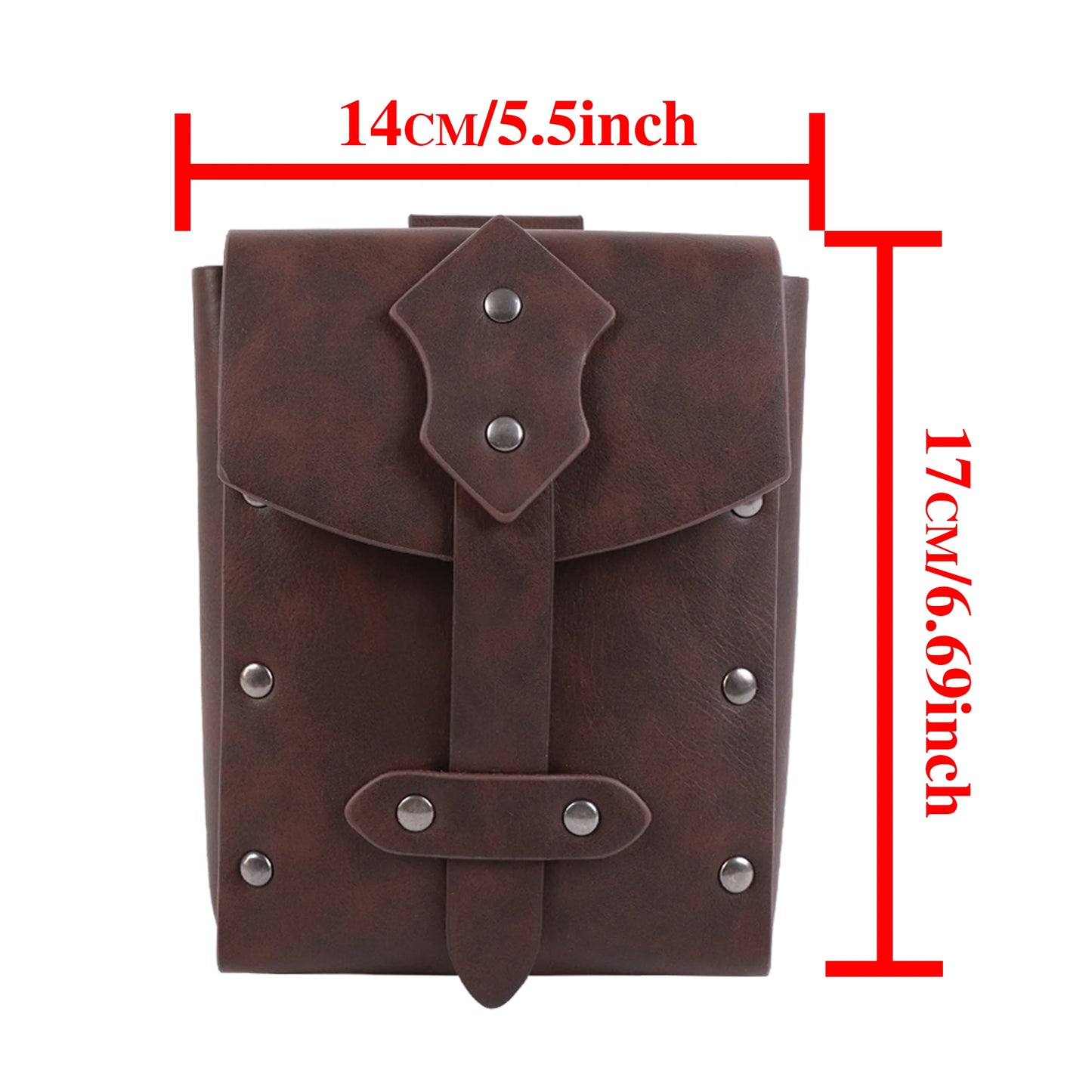 UYEE Larp Viking Knight Belt Retro Copper Coin Leather Waist Bag Role