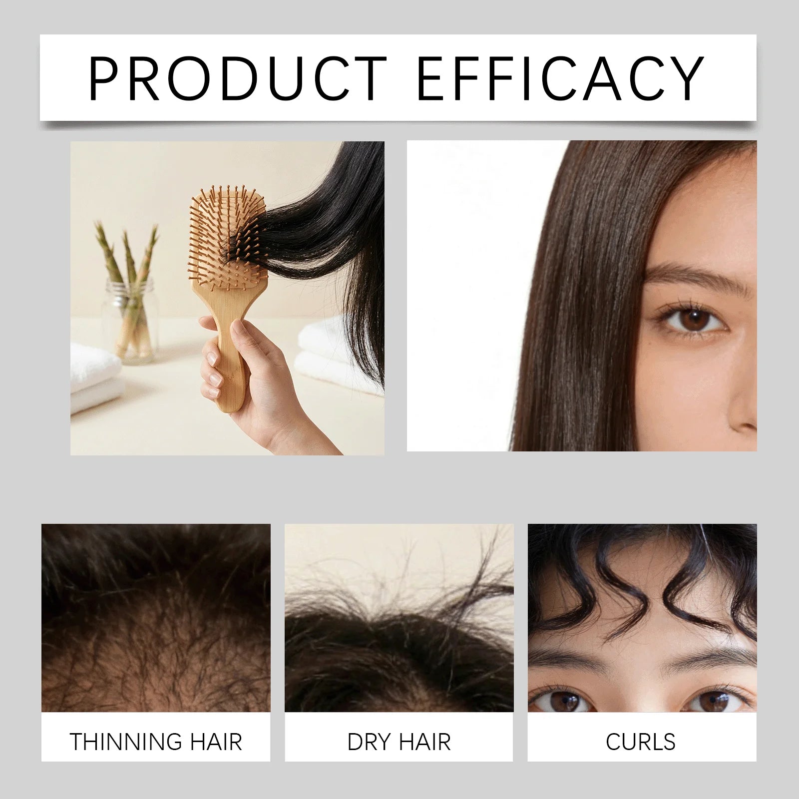 Natural Bamboo Hair Brush Massage Scalp Boost Head Blood Circulation Smoothing Hair Roots Anti Static Durable Air Cushion Comb Peaceful Pleasures Health and Wellness
