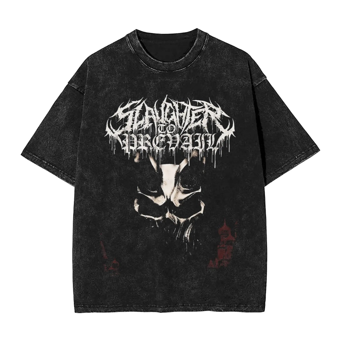 Vintage Washed T Shirt Slaughter to Prevail Loose T Shirts Christmas Novelty Tee Shirt for Men Beach Awesome Casual Top Tees Peaceful Pleasures Health and Wellness black XL