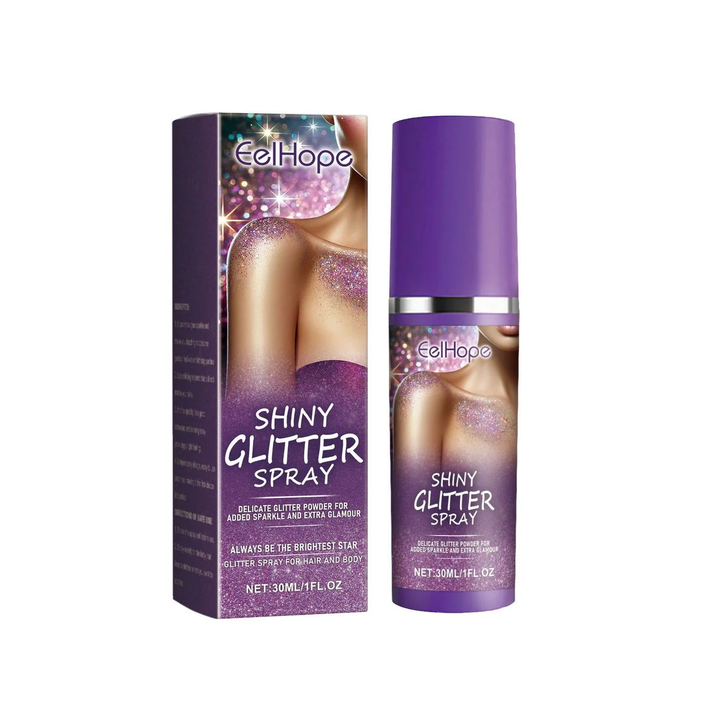 Glitter Highlighter Spray – Hair, Face & Body Shimmer | Eelhope