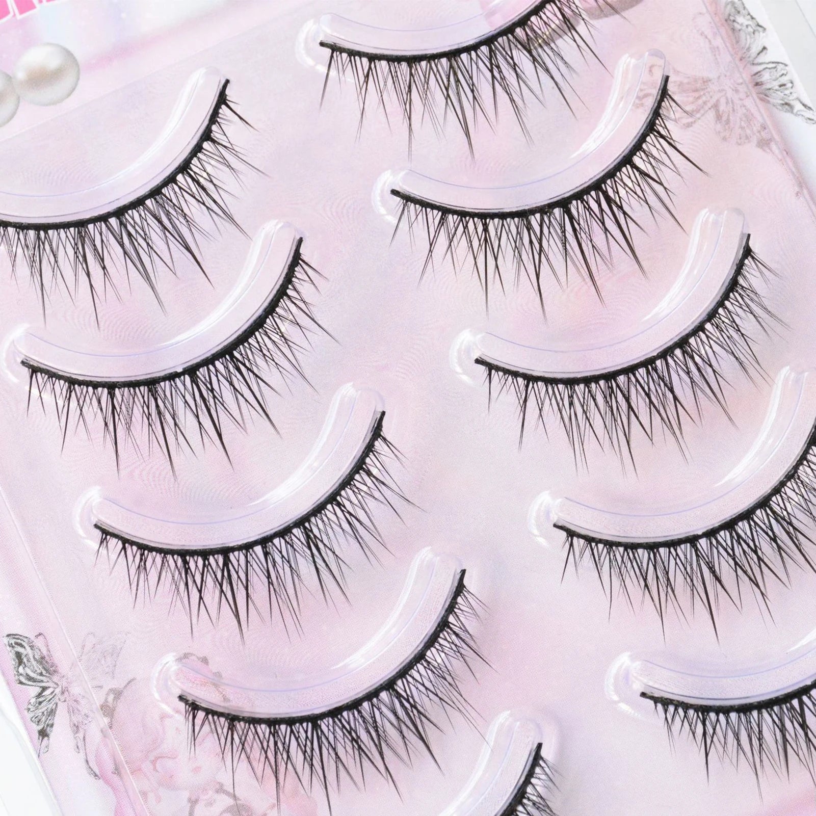 5 Pairs Cosplay False Eyelashes Wispy Eyelash Extension Enlarge Your Eyes With Hard Band Natural Makeup Party Daily Korean Style Peaceful Pleasures Health and Wellness