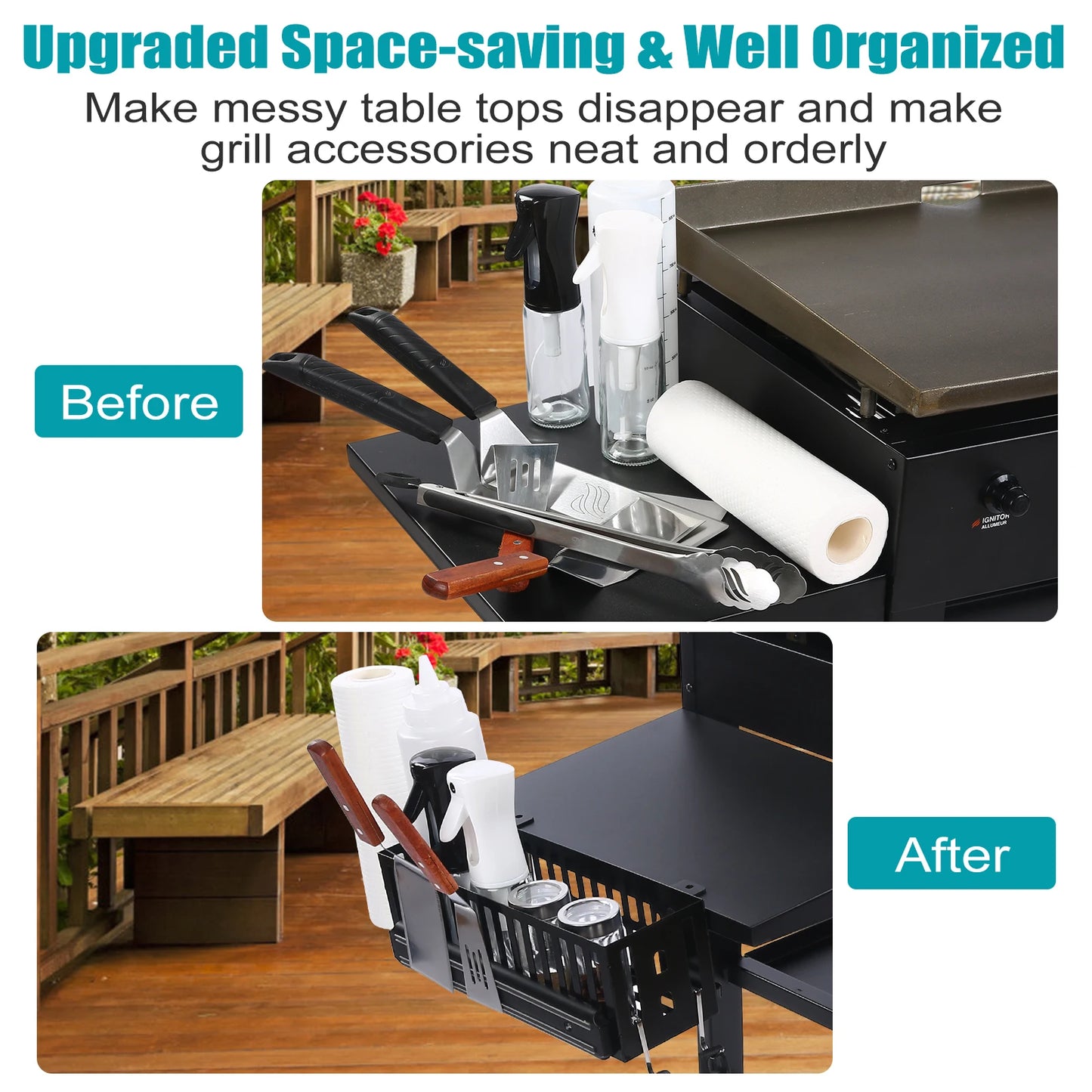 Outdoor Grill Side Holder Cafe Household Wall Mount Condiment Storage