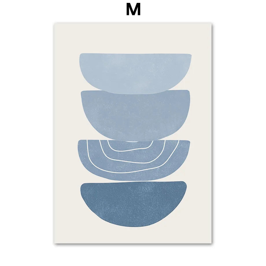 Boho Abstract Canvas Wall Art | Sun Moon Leaf Geometry Print