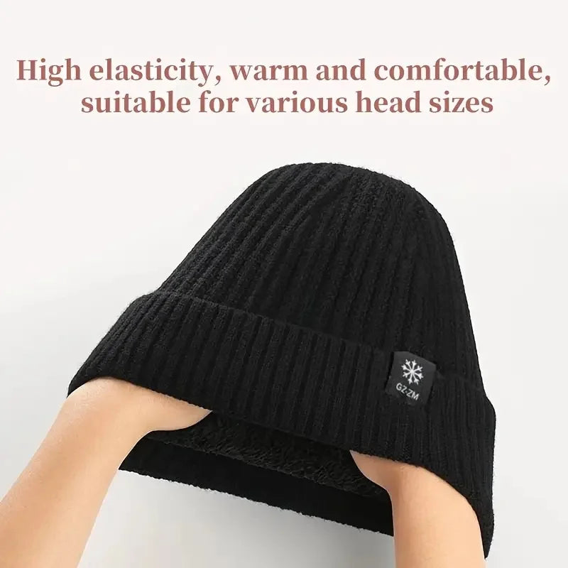 Men's Faux Fur Lined Beanie with Ear Flaps | Winter Knit Hat