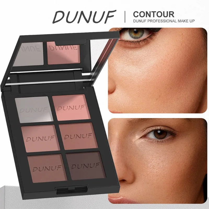 6-Color Highlight & Contour Powder Palette | Bronzer Blush