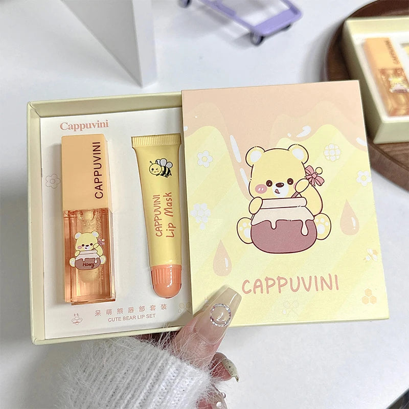Cappuvini Honey Lip Care Set – Lip Mask & Oil for Soft Lips