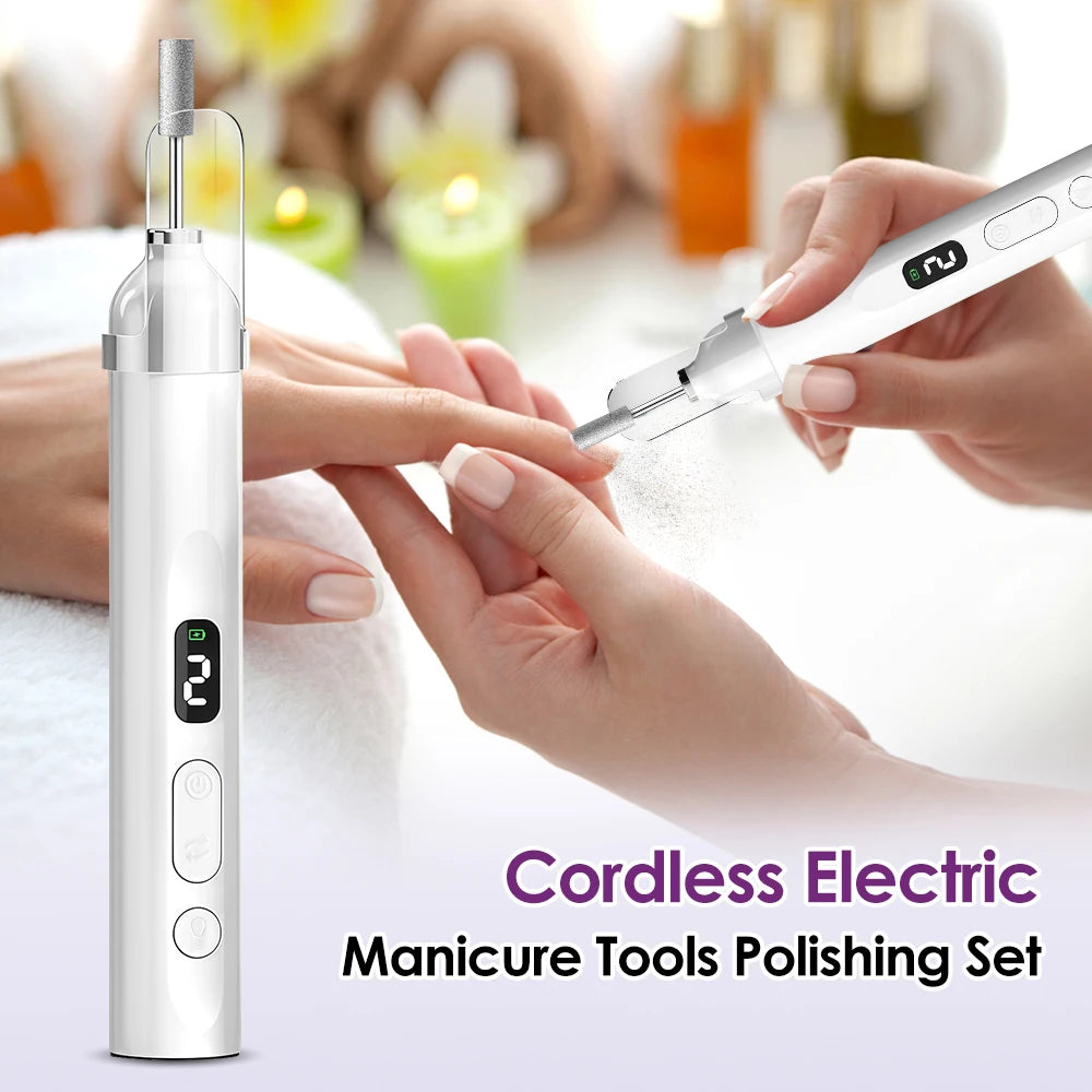 Electric Nail Drill Machine with UV Lamp Drill Off Gel Manicure Nail Polisher Set with Drill Bits Sanding Bands Nail Supplies Peaceful Pleasures Health and Wellness
