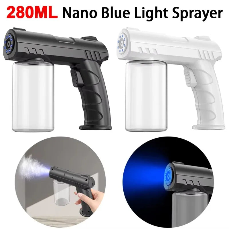 2026 Flash Sale Style 280ML Barber Sprayer Bottle Wireless Electric USB Nano Blue Light Steam Spray Gun Garden House Peaceful Pleasures Health and Wellness