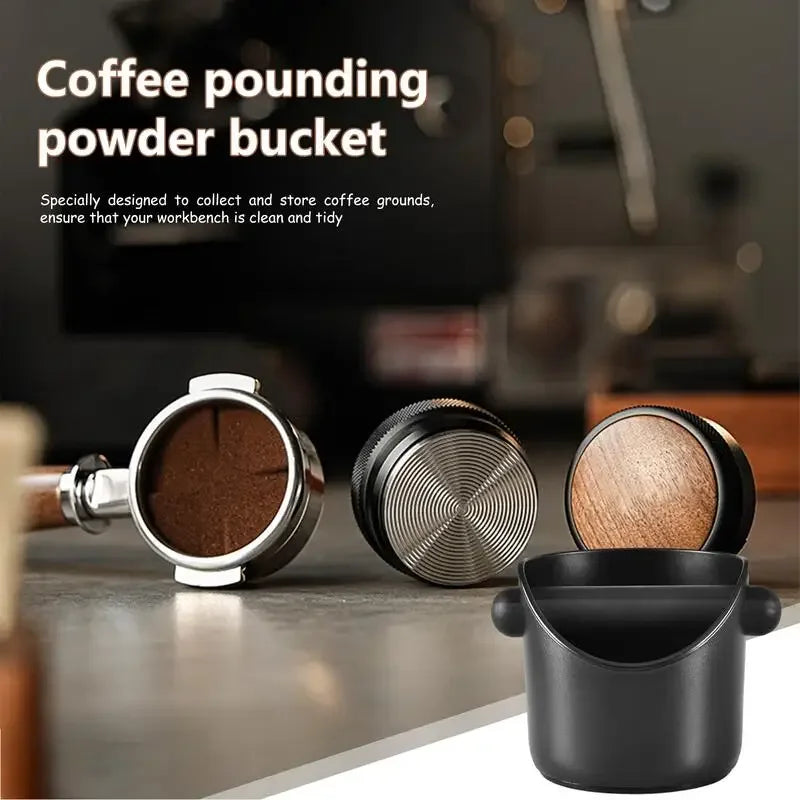 Coffee Powder Box Black Coffee Slag Bucket with Deep Bowl Dump Bin Detachable Knock Bar Coffee Machine Grind Trash Bin Peaceful Pleasures Health and Wellness