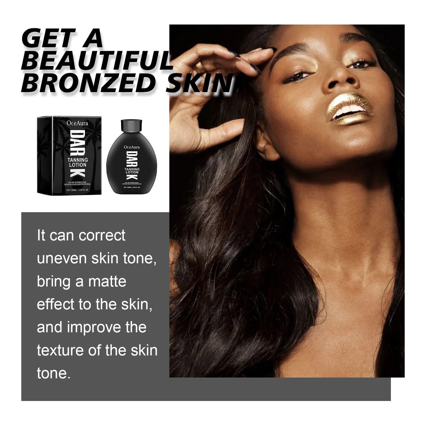 OceAura Self Tanner Bronzer Lotion – Sunless Tanning Cream 100ml