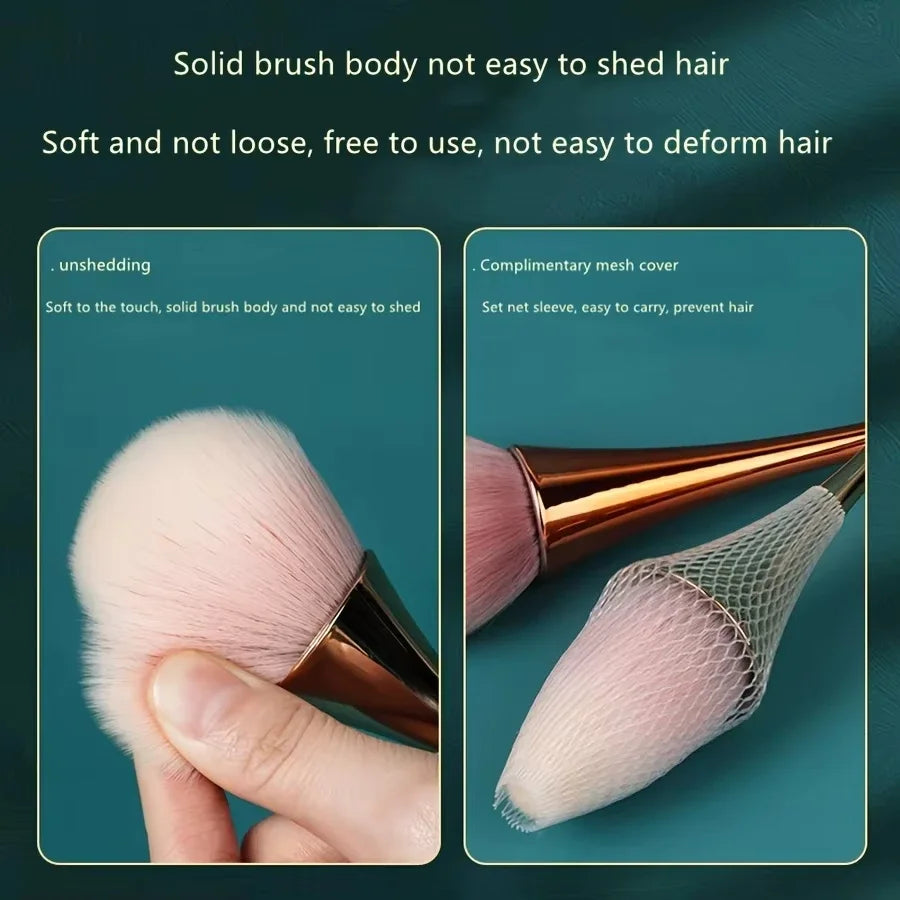 Rose Gold Fan Makeup Brush – Powder, Highlight & Blush Fan Makeup Brush Peaceful Pleasures Health and Wellness