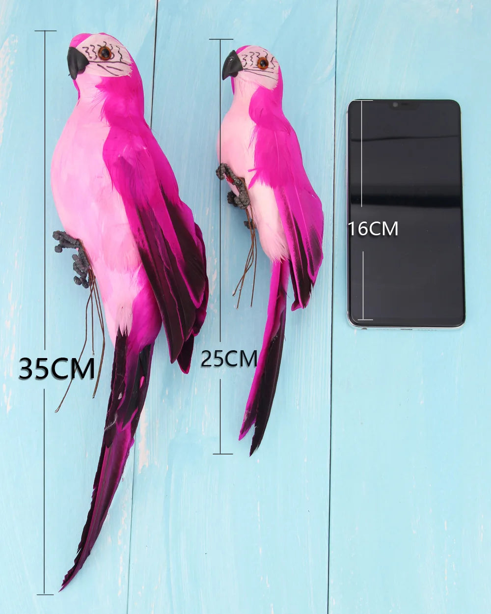Simulation Parrot Foam Imitation Garden Ornament 25/35cm Artificial Fake Feathered Bird Shoulder Pirate Decoration Home Decor Peaceful Pleasures Health and Wellness rose red 35CM
