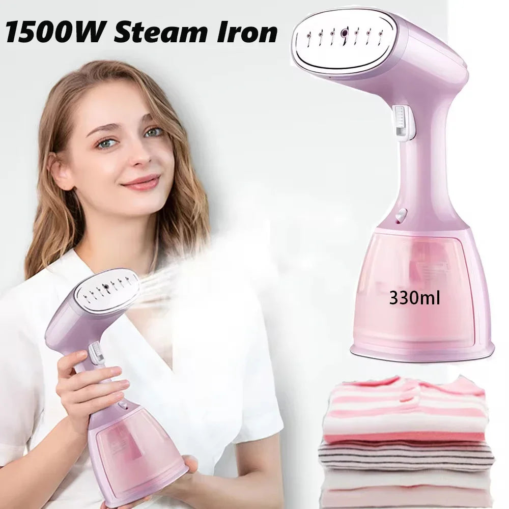 Handheld Garment Steamer 1500W Fast Heating 330ml Portable Steam Iron For Clothes Fabric Home Travel Office Wedding Anti-Drip Peaceful Pleasures Health and Wellness