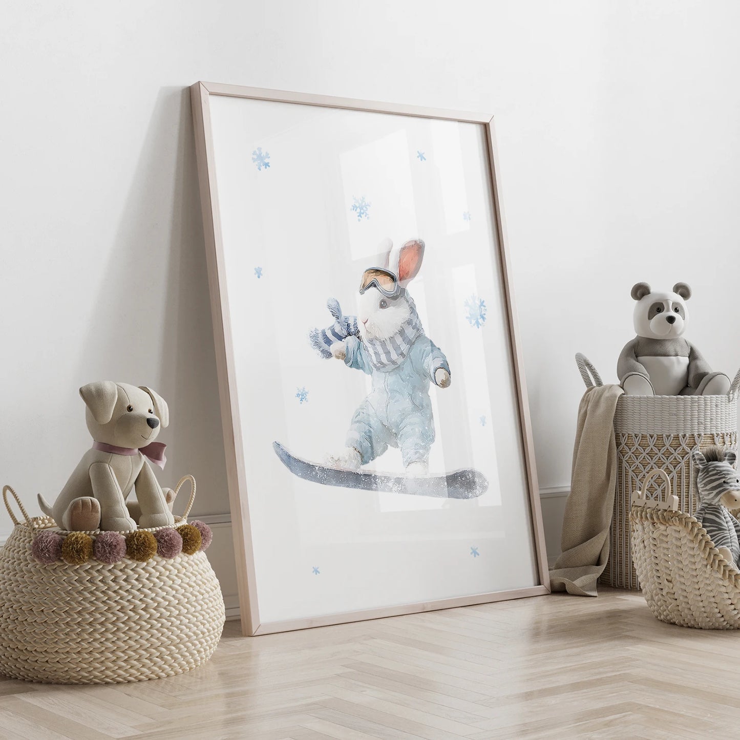 3-Piece Personalized Rabbit Canvas Wall Art | Kids Room Decor