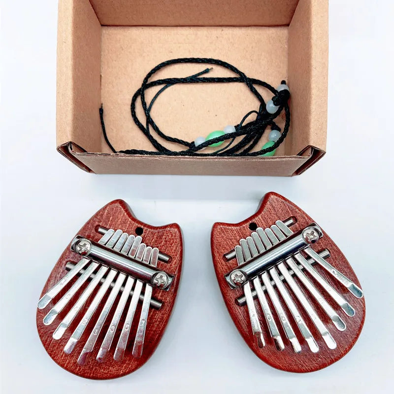 Instrument 8-tone Mini Thumbpiano Kalimba Solid Wood Crystal