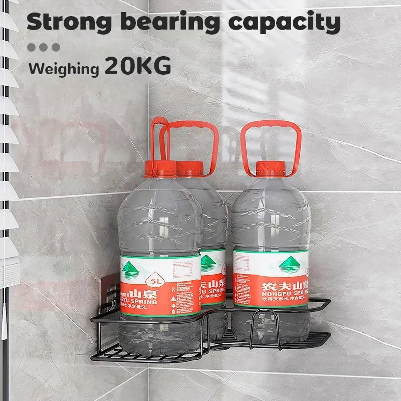 No-Drill Metal Corner Shower Shelf | Bathroom Wall Organizer