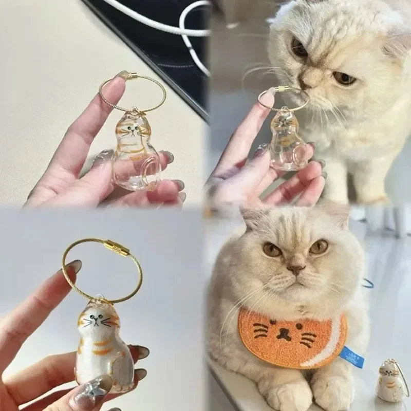 Cat Keychain Pendant & Hair Storage Box | Cute Pet Travel Accessory